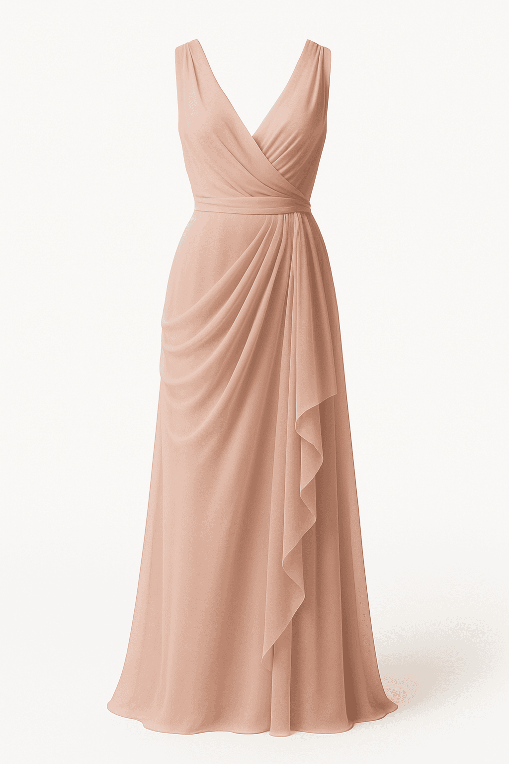 Blush Draped Gown